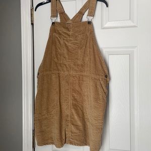 Yellow Corduroy Overall Dress